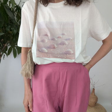 Sinsay T-Shirts mit Muschelprint Grösse L