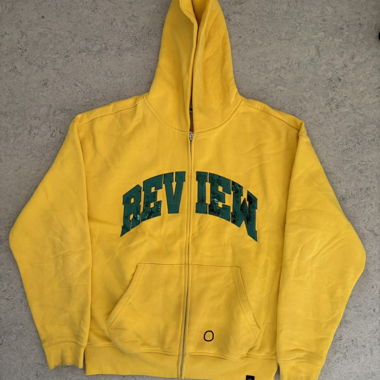 Felpa con zip gialla di Review