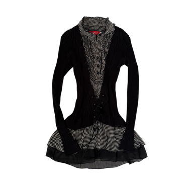 Gothic Layered Top Cardigan-Kleid Vintage Y2K