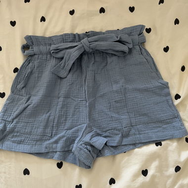 Blue shorts with belt