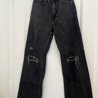 Schwarze Denim-Wide-Leg-Jeans
