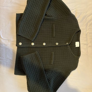 Veste en maille vert olive