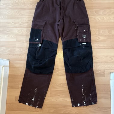 Pantaloni cargo ADR marrone scuro/nero atelier roupa