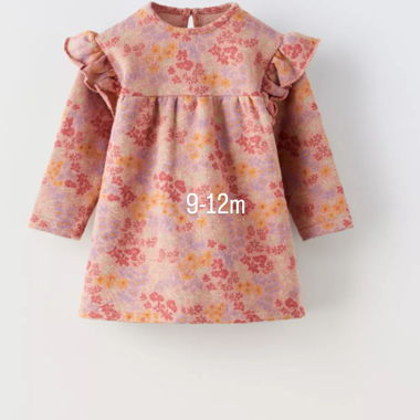 Vestito neonata floreale rosa 9-12 mesi