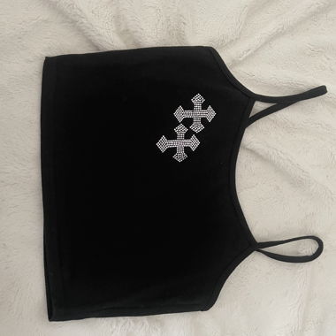 Schwarzes Crop-Top