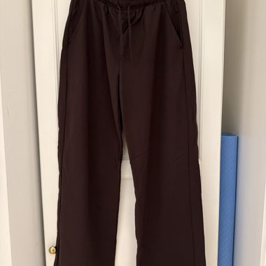 Pantalon en lin marron foncé