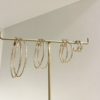 4 pairs of Gold Hoop Earrings 