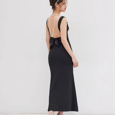 Cider Navy-Kleid mit Schleife