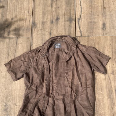 Brown Baggy Button Up Shirt