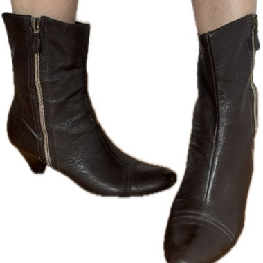 Dunkelbraune Lederstiefeletten