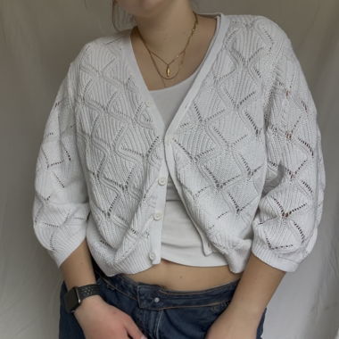 Cardigan blanc en crochet