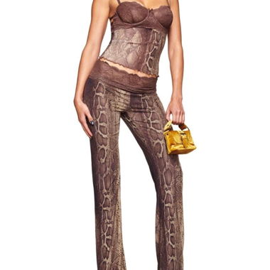 Snake Print Lace Pants I QM GIA