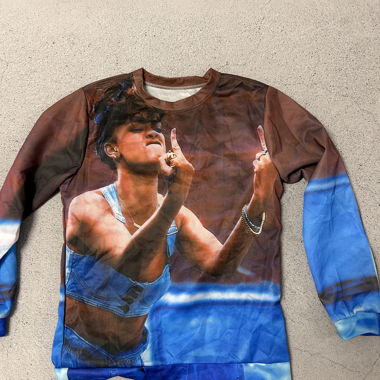 Bunter Longsleeve mit Fotodruck 'Rihanna'