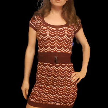 Strickkleid in Burgunderrot Retro Chic (Vintage)