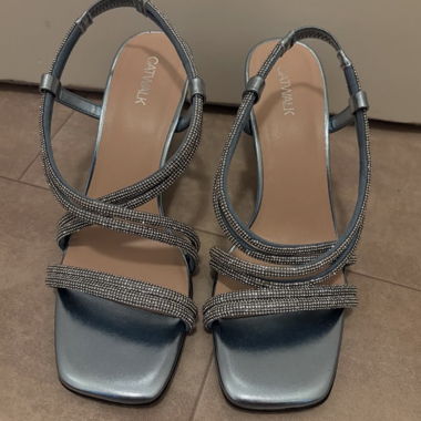 Silver Strap High Heels