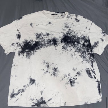 White and Black Tie-Dye T-shirt