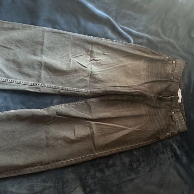 Bershka Wide-Leg Jeans - schwarz - Grösse 40
