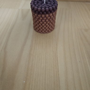 Candela decorativa sfera marrone