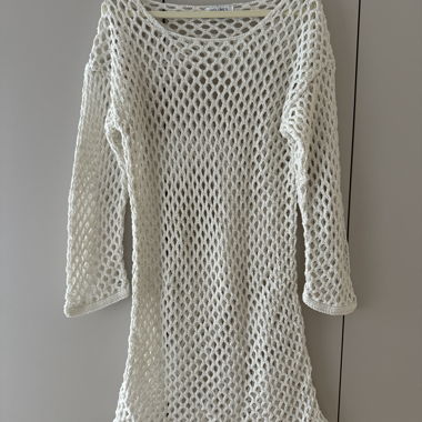 Abito in maglia traforata bianco