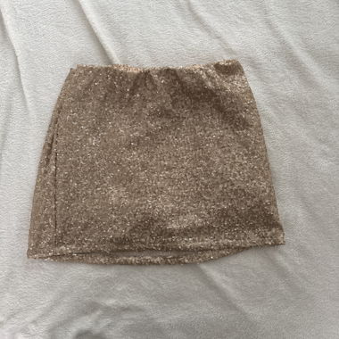 Pailletten-Minirock beige/gold