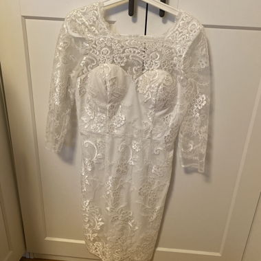 Civil wedding dress lace & open back