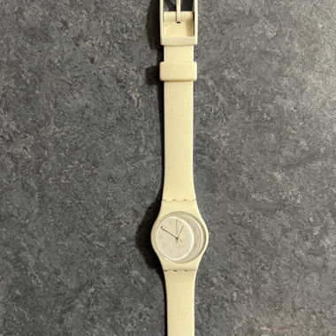 White Swatch wristwatch
