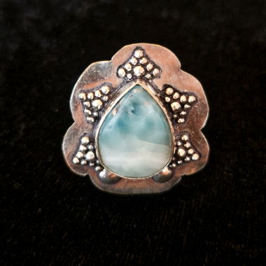 Anello con larimar
