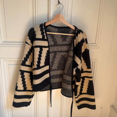 Geometric Print Kimono Cardigan