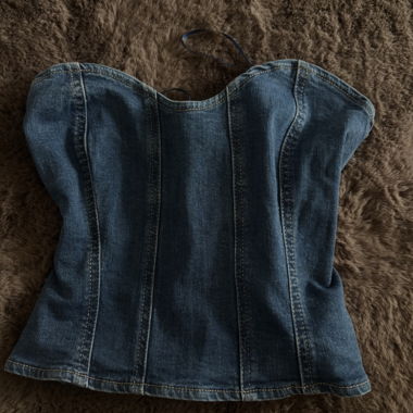 Stradivarius Denim Corset Top
