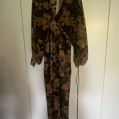 Robe longue à manches longues à motif