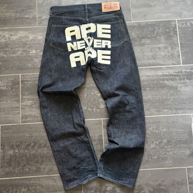 Y2K Baggy Bape A Bathing Ape Raw Denim Jeans
