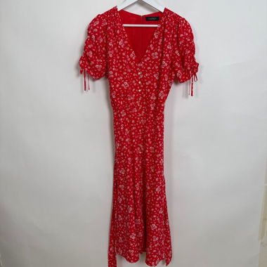 Rotes Blumenkleid Lauren