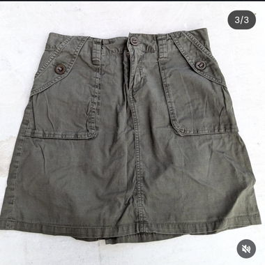 Kaki Cargo Skirt