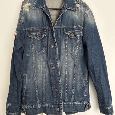 Giacca di jeans uomo effetto destroyed