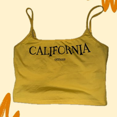 Yellow California Crop Top