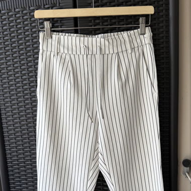 Drawstring Striped Pants 