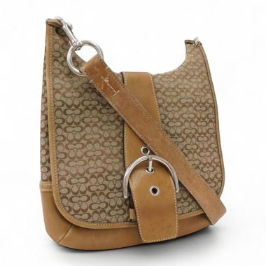 Coach Shoulder Bag – Vintage Y2K Canvas & Leather