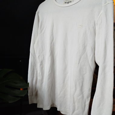 Maglia manica lunga Billabong bianca struttura a nido d'ape S