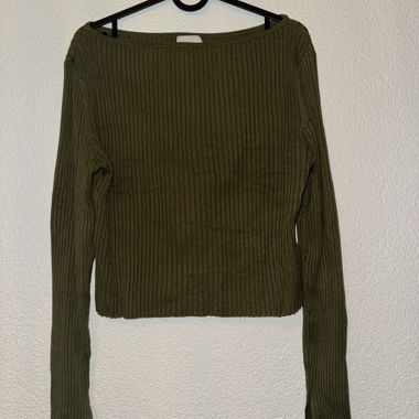 Top a coste H&M manica lunga oliva, taglia M