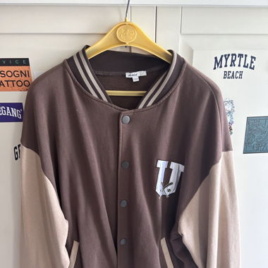 brown baseball jacket