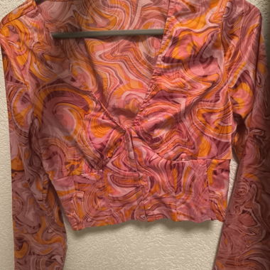 Pinkes Swirl-Crop-Top