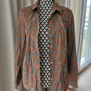 COS patterned blouse orange striped Size 38