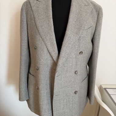 Blazer doppiopetto in baby alpaca grigio