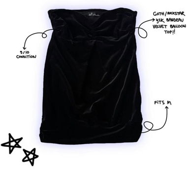 y2k vintage pimkie black velvet bandeau top