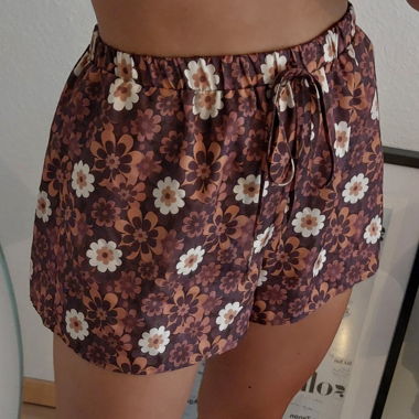 Flower Brown Shorts