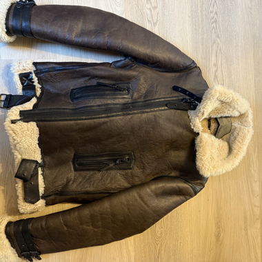 Giacca da pilota, con imbottitura in shearling, pelle genuina