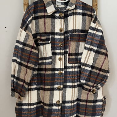 Surchemise beige et bleue 