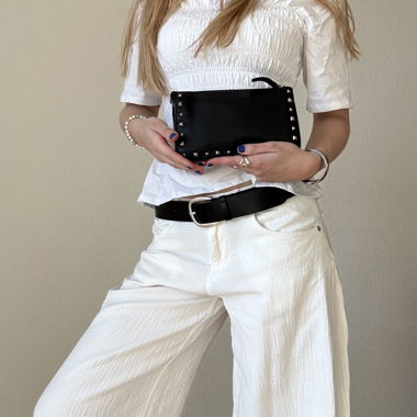 Sac bandoulière noir avec clous de Zara