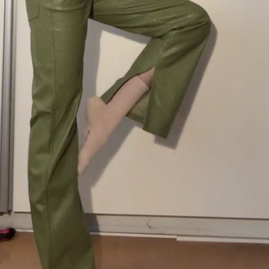 Green Leather Pants