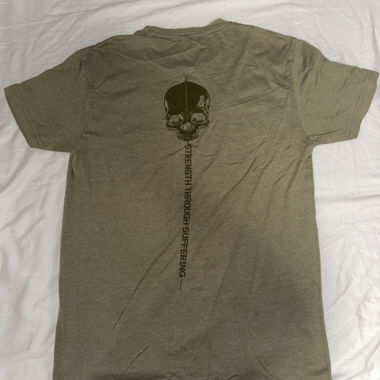 Olive Green Skull Graphic T-Shirt
